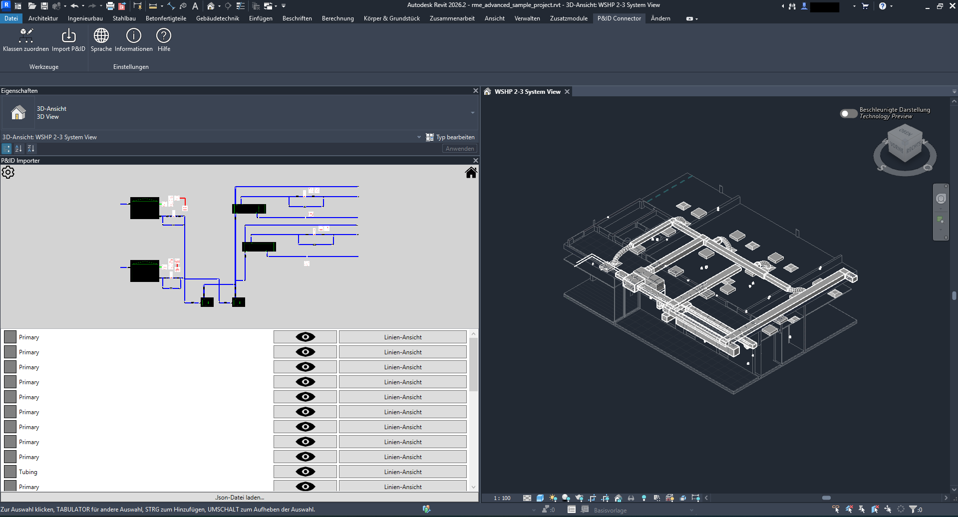 Integrierter Viewer zeigt alle gefundenen Elemente