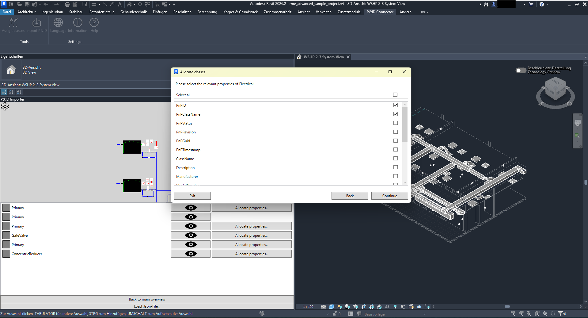 Selezionare le proprietà P&ID