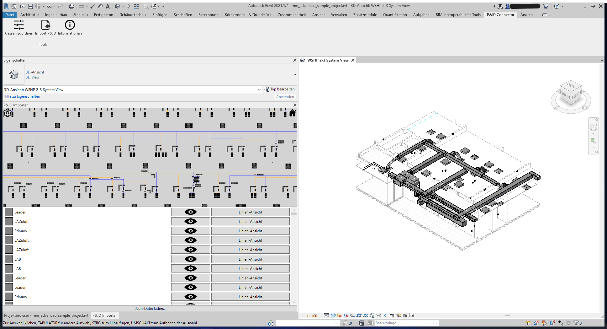 Integrierter Viewer zeigt alle gefundenen Elemente